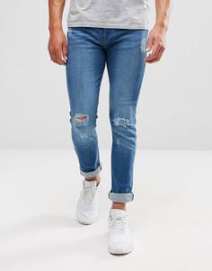 Выбеленные потертые джинсы Another Influence - Синий