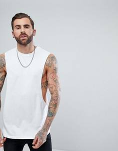 Длинная майка с заниженными проймами ASOS - Белый
