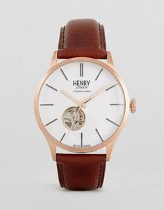 Часы со светло-коричневым кожаным ремешком Henry London - Рыжий
