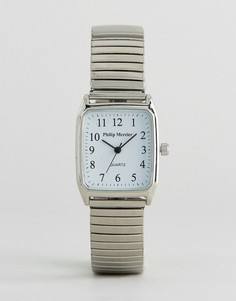 Серебристые часы-браслет с квадратным циферблатом Philip Mercier - Серебряный
