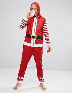 Новогодний комбинезон в виде Санта-Клауса с капюшоном SSDD - Красный
