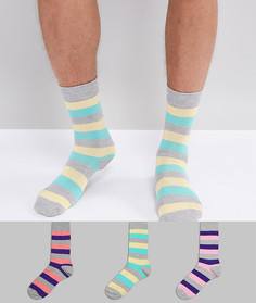 Набор носков в стиле ретро с полосками (3 пары) ASOS - Мульти