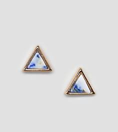 Треугольные золотистые серьги-гвоздики Reclaimed Vintage эксклюзивно для ASOS - Серебряный
