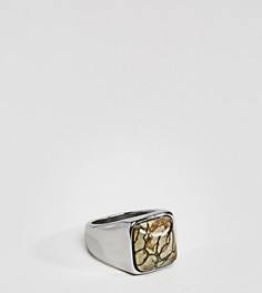Серебристое кольцо-печатка с камнем Reclaimed Vintage эксклюзивно для ASOS - Серебряный