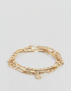 Золотистый браслет в два оборота Chained & Able Royal Figaro - Золотой