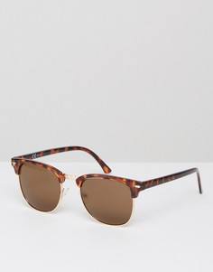 Солнцезащитные очки в стиле ретро с черепаховой оправой Burton Menswear - Коричневый