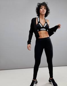 Черные леггинсы с бархатными вставками Puma Archive T7 - Черный