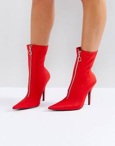 Ботинки с молнией Public Desire Andorra - Красный