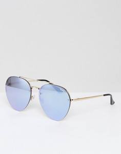 Золотистые солнцезащитные очки-авиаторы Quay Australia - Золотой