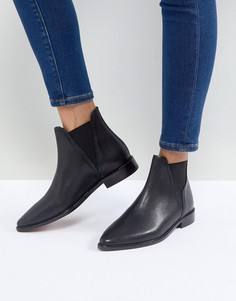 Черные кожаные ботинки челси на плоской подошве Hudson Clemence - Черный