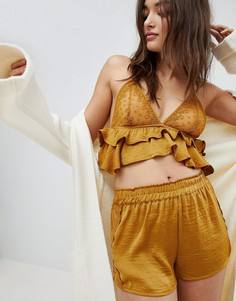 Бралетт с кружевной отделкой New Look - Золотой