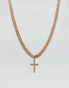 Ожерелье с крестиком ASOS - Золотой
