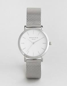 Серебристые часы с сетчатым ремешком Rosefield Tribeca 33 мм - Серебряный