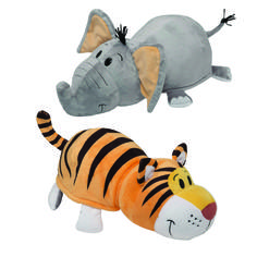Мягкая игрушка 1Toy «Вывернушка. Слон-Тигр» 40 см