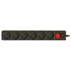 Сетевой фильтр CBR 6 Sockets 1.8m CSF 2600-1.8 Black PC