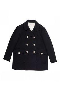 Черное двубортное пальто Fancy Bonpoint