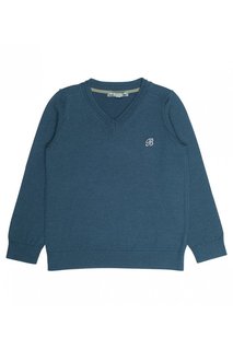 Пуловер синий шерстяной Bonpoint