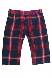 Брюки в клетку из хлопка и шерсти Bonpoint
