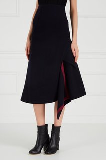 Синяя шерстяная юбка Victoria Beckham