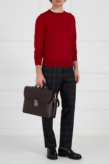 Черные шерстяные брюки в клетку Canali