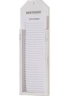 Доска для записей Календарь для дней рождений (белый античный) Bonprix