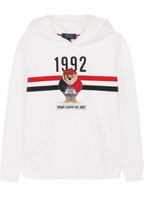 Хлопковое худи с принтом Polo Ralph Lauren