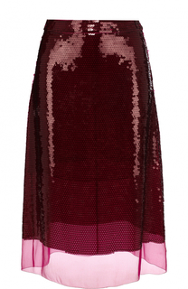 Шелковая юбка-миди с пайетками Stella McCartney