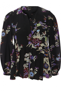 Шелковая блуза с принтом и укороченным рукавом Isabel Marant