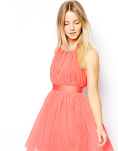 Платье-халтер с лямками на спине эксклюзивно для ASOS PETITE - Розовый