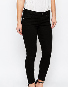 Черные зауженные джинсы с заниженной талией ASOS PETITE Whitby - Черный