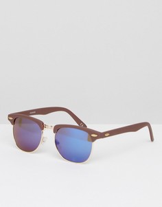 Коричневые солнцезащитные очки с фиолетовыми стеклами ASOS - Фиолетовый