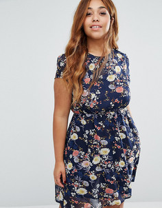 Платье с цветочным принтом Rage Plus Plus - Темно-синий