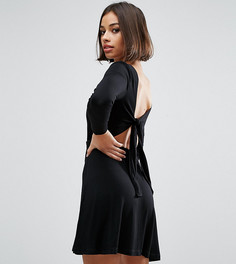Платье мини с завязкой сзади ASOS PETITE - Черный