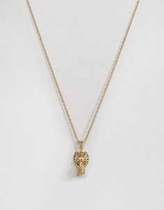 Золотистое ожерелье с подвеской-херувимом Mister - Золотой
