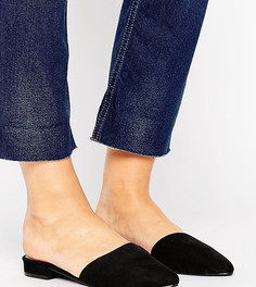 Сабо из искусственной замши для широкой стопы New Look - Черный