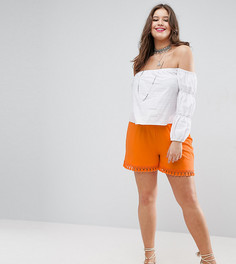 Шорты с кисточками по краю ASOS CURVE - Оранжевый
