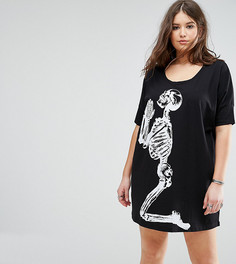 Платье-футболка со скелетом Religion Plus - Черный