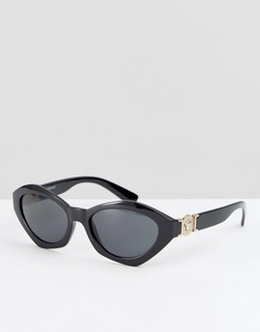 Солнцезащитные очки кошачий глаз в стиле 90-х Versace - Черный