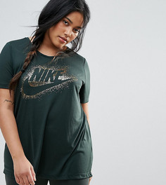 Зеленая футболка с логотипом металлик Nike Plus - Зеленый
