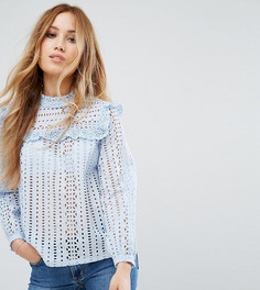 Рубашка с вышивкой и высоким воротником River Island Petite - Мульти