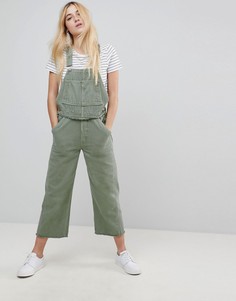 Джинсовый комбинезон цвета хаки в стиле милитари ASOS - Зеленый