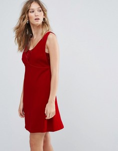 Платье мини с V-образным вырезом Deby Debo Ezra - Красный