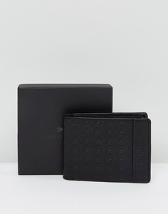 Черный кожаный бумажник с тиснением Paul Costelloe - Черный