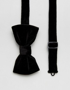 Однотонный бархатный галстук-бабочка Devils Advocate - Черный