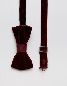 Однотонный бархатный галстук-бабочка Devils Advocate - Красный
