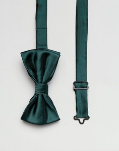 Темно-зеленый однотонный атласный галстук-бабочка Devils Advocate - Зеленый