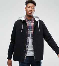 Джинсовая рубашка с капюшоном ASOS TALL - Черный