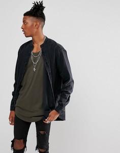 Свободная джинсовая рубашка ASOS - Черный