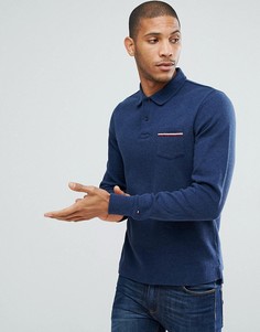 Темно-синее поло с длинными рукавами и карманом Tommy Hilfiger Kent - Темно-синий