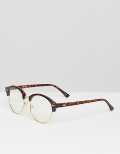 Черепаховые очки в стиле ретро с прозрачными стеклами Jeepers Peepers - Коричневый